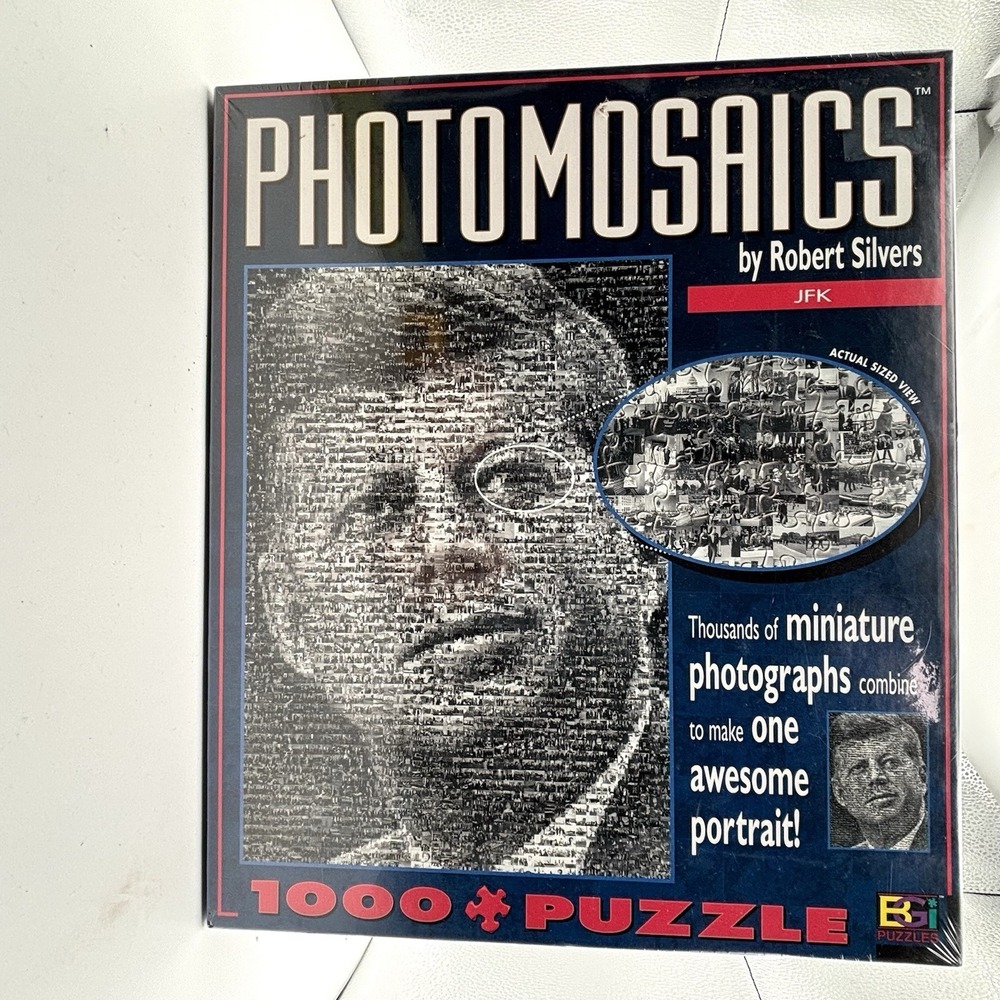 NEW/SEALED-Photomosaics "JFK" Jigsaw 1000+ Pieces Robert Silvers Buffalo Games